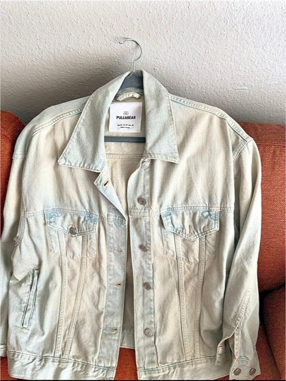 Pull&Bear Oversized Light Wash Denim Jacket Medium
